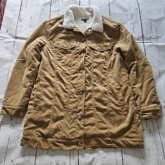 Fashion Nova Jackets & Blazers - Fashion Nova Women's Long Tan Corduroy Western Coat Size Large
